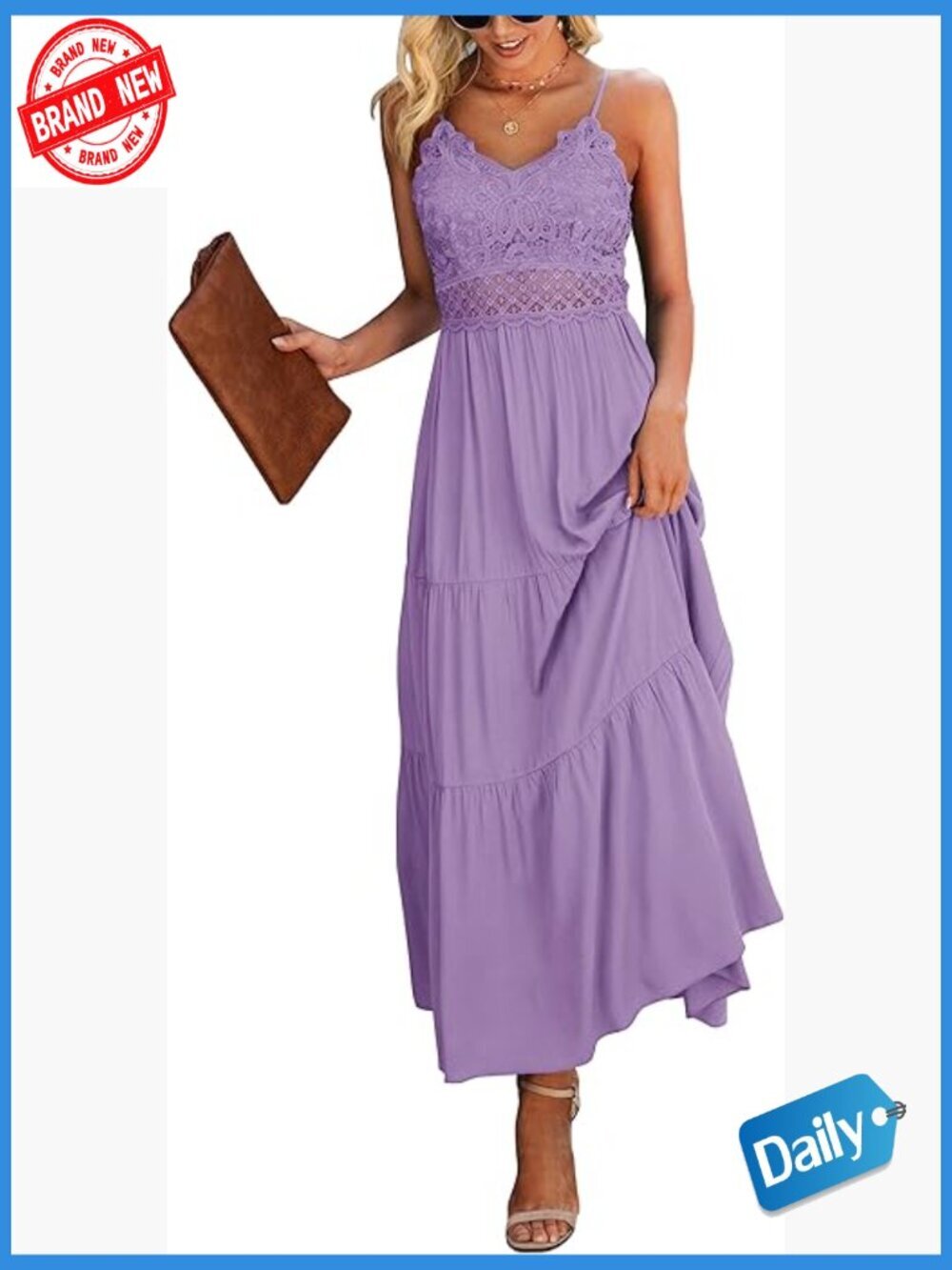Lace Crochet Maxi Dress, Spaghetti Strap, High Waist, Formal Summer Beach